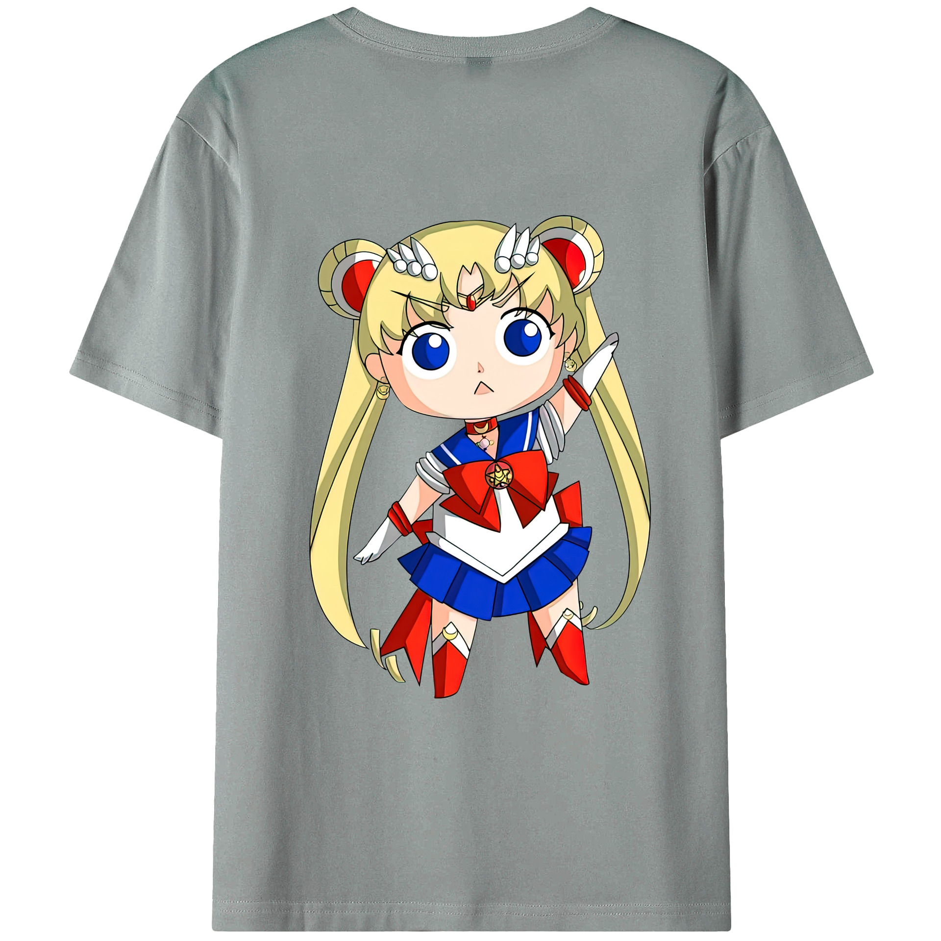 （画像用） 美少女戦士セーラームーン 月野 うさぎ つきの うさぎ Sailor Moon Tsukino Usagi 綿100％ メンズ半袖Tシャツ（バックプリント） 通気性
